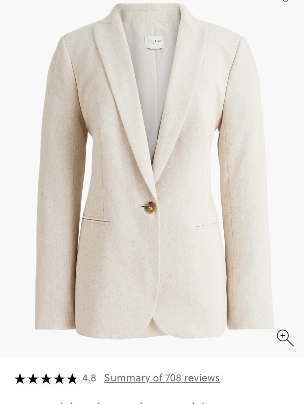 J. Crew Women's Light Taupe Single-Button Blazer